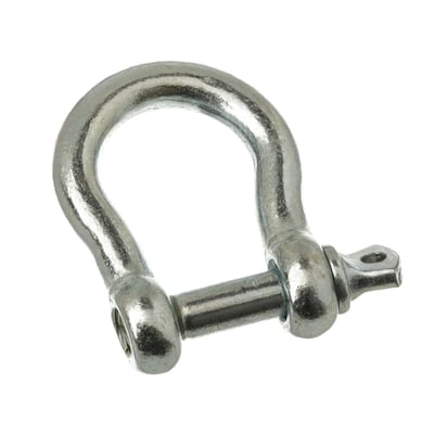 Galvaniseret H-sjækel med 8mm diameter, fremstillet i elektrogalvaniseret stål med hvid baggrund.