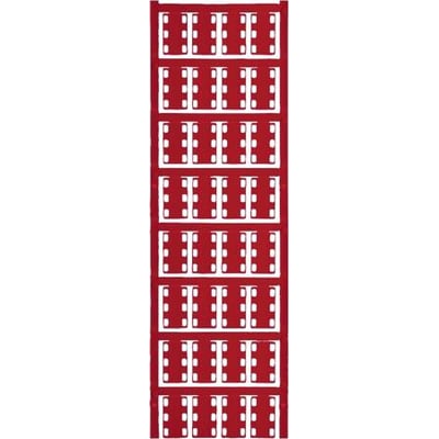 Weidmüller SlimFix SFX 14/23 ledningsmærker i rød, opdelt i rækker og kolonner for nem overskuelighed.