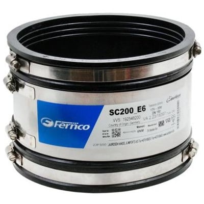 Flex-Seal SC200 E6 kobling af rustfrit stål og gummi til rør med diameter 555-580 mm.