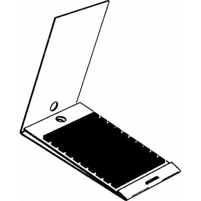 Schneider Electric Mærker AR1MB01, A-Z sæt, vist som et diagram med en klaplåg og et sort felt.