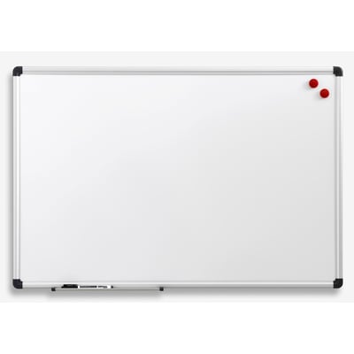 Antalis Naga whiteboardtavle i størrelsen 900x1200mm med sølvfarvet aluminiumsramme og magnetisk overflade.