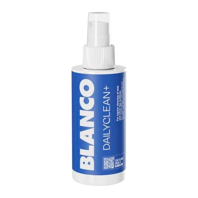 BLANCO DailyClean+ afkalkningsmiddel i blå sprayflaske med hvid pumpe, 150 ml.