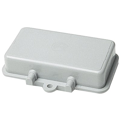 Procon blinddæksel med snor B10, fremstillet af pulverlakeret aluminium i grå farve, IP65-klassificeret og 16A 500V.