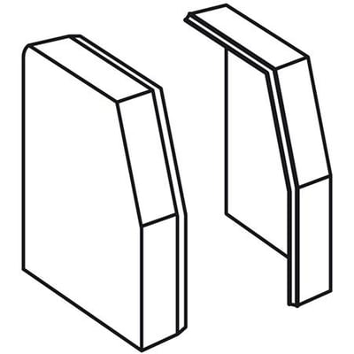 Hager endestykke til RK190 afdækningskanal i perlegrå viser to dele, en hel og en delt, med ren linjeføring.