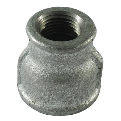 Unico formmuffe 1/2"-1/4" galvaniseret, en blødstøbt randfitting fremstillet efter ISO 49.