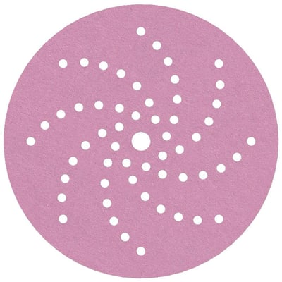 Tyrolit SIA 1950 SF sliberondel i lyserød med 57 støvhuller og velcrotilslutning, diameter 150mm.