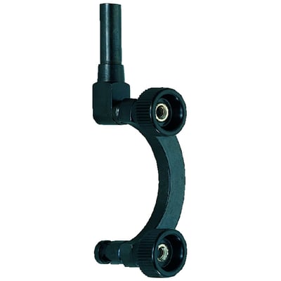 Centerholder i sort metal med 8 mm rørdiameter og justeringsknapper, designet til serie 513.