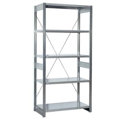 Bito Lagerteknik M hyldereol startsektion i blankforzinket stål, 2000x1000x400 mm med fem hylder.