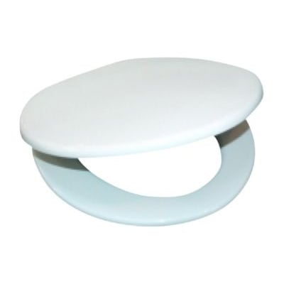 Et hvidt Gustavsberg propensæde med låg set fra siden, vist på en hvid baggrund, ideelt til ældre toiletter i 315-serien.