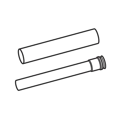 Tegning af Vaillant EcoTEC forlængerrør i to dele, der viser den indvendige og udvendige rørdel til 80/125 mm.