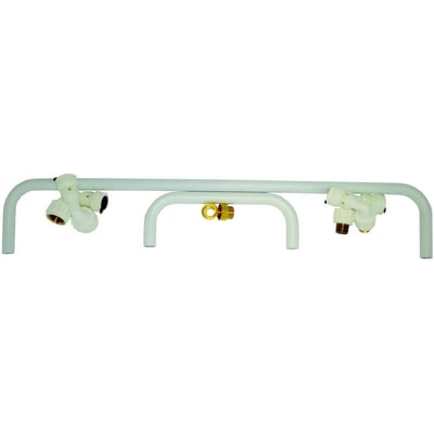 Milton Megatherm rørsæt til Highline 14/24 gaskedel, vist forfra med hvide rør og hvide koblinger med messingdetaljer.