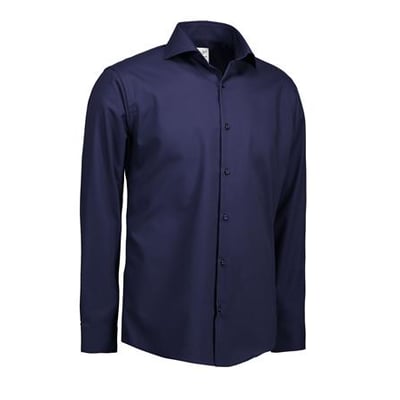 Seven Seas navy twill skjorte i størrelse 5XL med Non Iron-finish og klassisk pasform præsenteret på hvid baggrund.