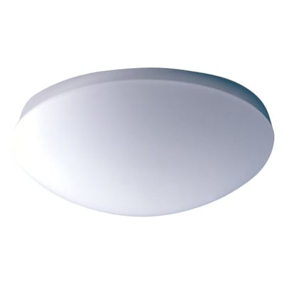 RZB Silk Line Flat plafond set fra siden, viser den flade profil og opal glaskuppel.