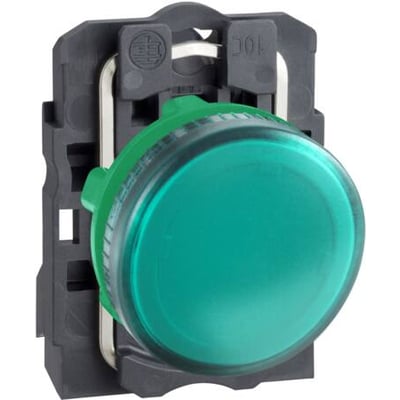 Schneider Electric Harmony Style 5 grøn signallampe med sort kunststof hus og Protected LED teknologi, til <250V.