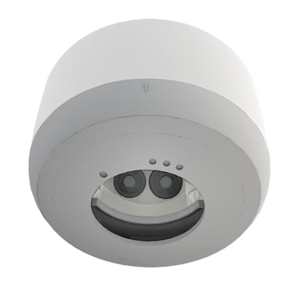 Rund B.E.G. P-sokkel/underlag i trafikhvid til model PD2N H med åbning omkring bevægelsessensoren.
