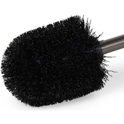 Blue Label Vida sort toiletbørste som en separat reservedel, med tætte sorte børstehår og et gråt skaft.