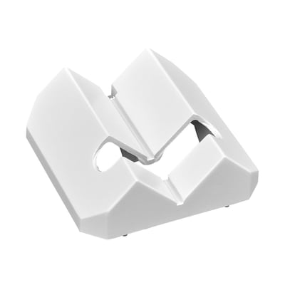 Niko hvidt hjørnebeslag, der passer til model 351-26570, vist på hvid baggrund.