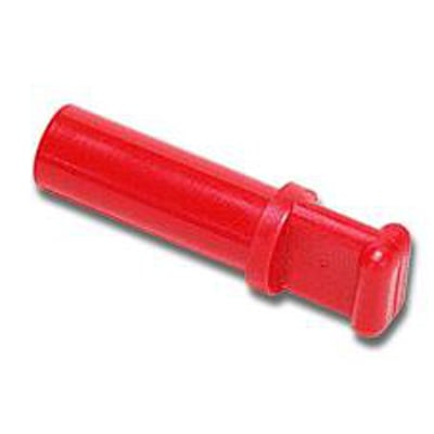 Parker Legris metrisk prop 3126 til 12mm rør, fremstillet af rød teknisk polymer, med en tydelig låsering.