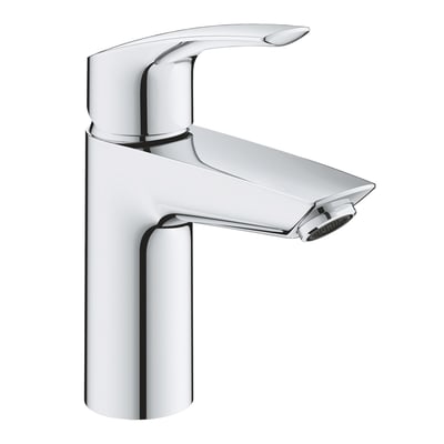 Grohe etgrebsbatteri i krom med 109mm tud, viser den elegante og minimalistiske designprofil.