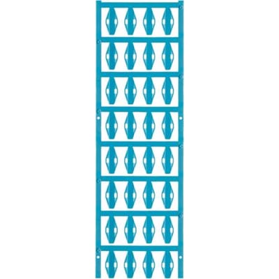 Weidmüller SlimFix SFX ledningsmærker i blå Wemid viser et ark med 24 mærker i rækker.