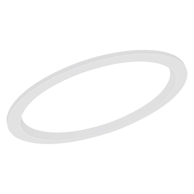 Hvid Ledvance Downlight Comfort udvidelsesring på 240 mm, vist skråt med sin brede, runde ringform.