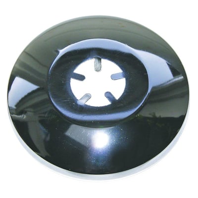 Glideroset til blandingsbatteri, sort, med en udvendig diameter på 70mm og en 22mm flig i midten.