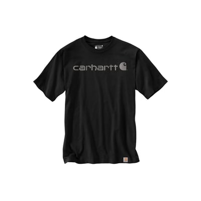 Sort Carhartt Dearborn relaxed fit t-shirt i størrelse M med stort logo på brystet og lille mærke ved kanten.