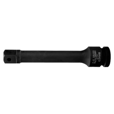 Bahco 1/2" kraftforlænger på 75 mm, fotograferet fladt med fokus på den sorte finish og præcise markeringer på siden.