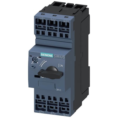 Siemens SIRIUS 3RV2 motorværn i størrelse S0, 3-polet, med en justeringsområde på 4,5-6,3A og fjederbelastede terminaler.