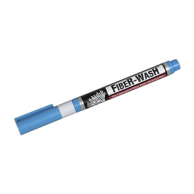 FIBER-WASH FW2190 rensepen til fiberoptik, med blå hætte og hvid krop med tydelig etiket, der viser fibre.