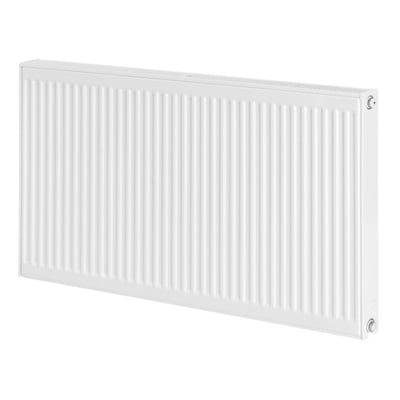 Purmo Compact C22 panelradiator i hvid (RAL 9016) med målene 500x600 mm, vist frontalt på hvid baggrund.