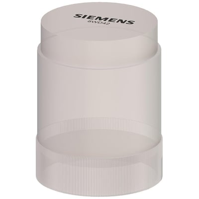 Siemens 8WD42 signallampe med integreret LED, klar farve og 50 mm diameter.