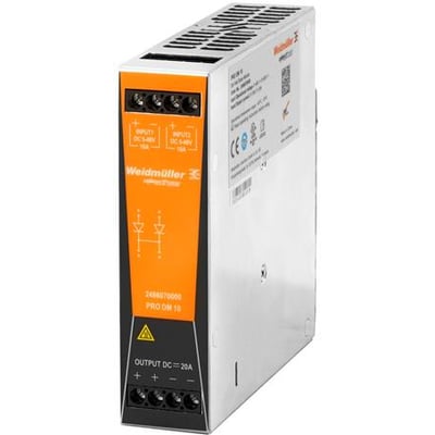 Weidmüller Diodemodul PRO DM 10 til 24V DC, med skrueterminaler og tydelig mærkning af input og output.