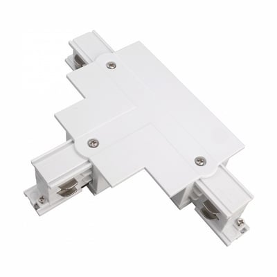 SpectrumLED LED-loftlampen med hvid kant ses som en hvid, T-formet plastdel med skruer og synlige metaldele.