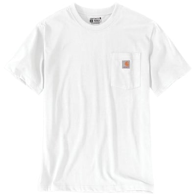 Hvid Carhartt Dearborn T-shirt i størrelse 2XL med afslappet pasform, rund hals og brystlomme med logo.