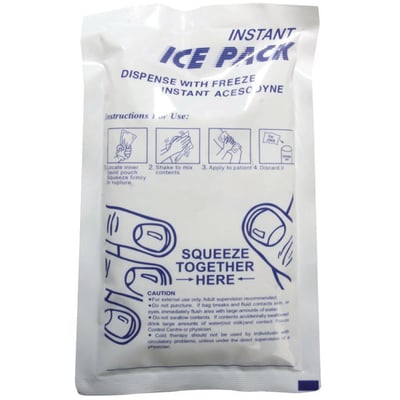 BlueStar Instant ispose til engangsbrug i hvid emballage med blå brugsanvisninger og illustrationer af anvendelsen.