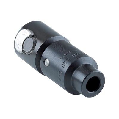 Sort Røhm Gevindpatron GSF 3-9 mm med 1/2x20 gevind, fremstillet i Tyskland. Den har en mekanisk funktion med en lille låsering synlig for enden.