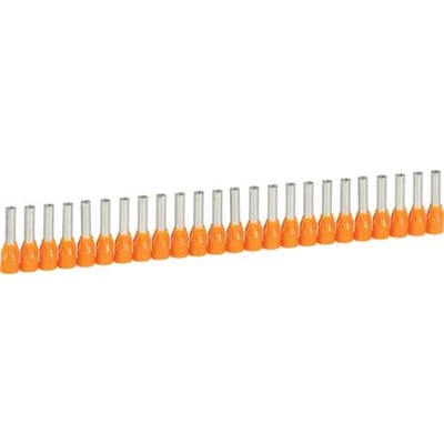 Legrand 35mm² tylle i rød, vist som en række af isolerede kabelsko på en hvid baggrund.