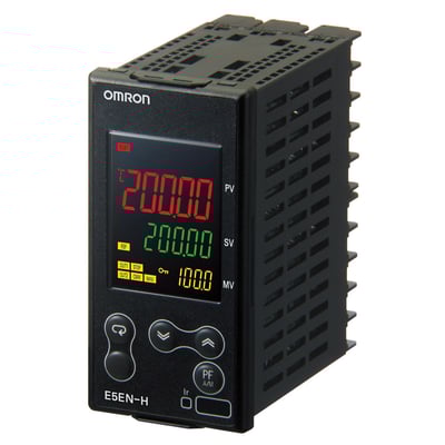 Omron E5EN-HAA2HBMD-500 temperaturregulator med digitalt display og knapper, 24VAC/DC, 1/4 DIN.