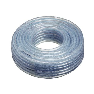 Diversitech RVT-5/8 kondensatslange af klar PVC med 16 mm indvendig og 20 mm udvendig diameter, oprullet på hvid baggrund.
