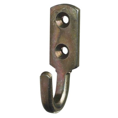 PN Beslag vognkrog, 68x20 mm, elforzinket med to monteringshuller og buet krog.