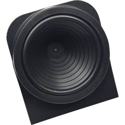 Fibox kabelmembran til vægskab med en maksimal kabeldiameter på 75 mm, lavet af sort plast.