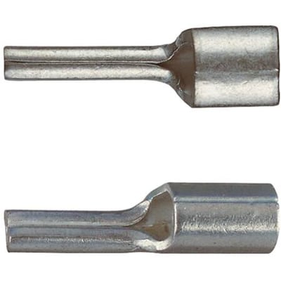 Klauke stiftkabelsko til 50 mm² kabel, fremstillet af fortinnet kobber med tydelig rilleprægning for bedre kontakt.