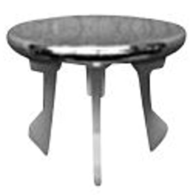 Duravit overløbskappe i forkromet metal til Duravit D-Code vaske, vist med tre ben.