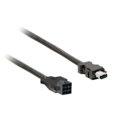 Schneider Electric LXM28 encoderkabel på 3 meter, viser de to forskellige stik for BCH2 og CN2 terminaler.