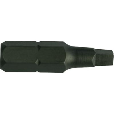 Tecos Robertson bits S2 med 1/4" tilslutning. Bitsene er mørkegrå og fremstillet af robust industristål med sekskantet form.