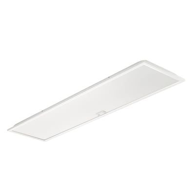 Hvidt Philips Lighting CoreLine RC132V LED-panel på 30 x 120 cm med sensor, 4000 lumen og 3000 K, set skråt forfra.