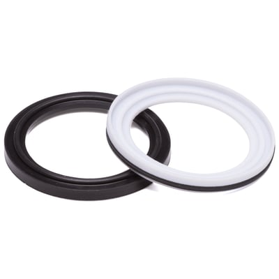 Clamp pakning i PTFE og gummi, diameter Ø33,7 mm, til levnedsmiddelfittings, sælges i 5 stk.