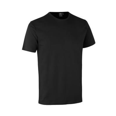Sort ID Identity interlock T-shirt i størrelse 3XL med rund hals og smal rib, vist på hvid baggrund.