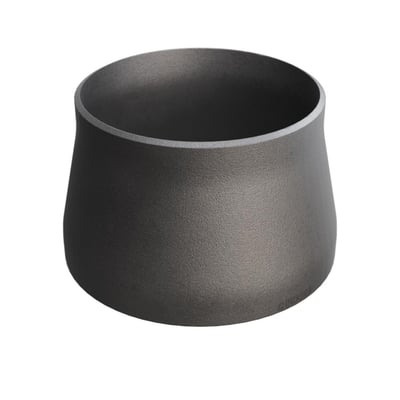 Konisk reduktion i P235GH stål med dimensionerne 323,9/7,1x273,0/6,3. Den har en mat grå overflade og er vist på en hvid baggrund.